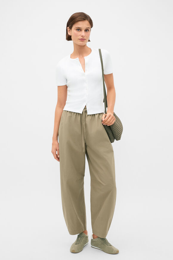 Button Through Rib Top  Whisper White  hi-res