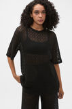 Lace Sheer Boxy Tee  Black  hi-res