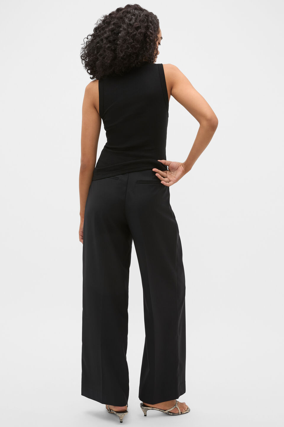 Australian Cotton V Neck Tank  Black
