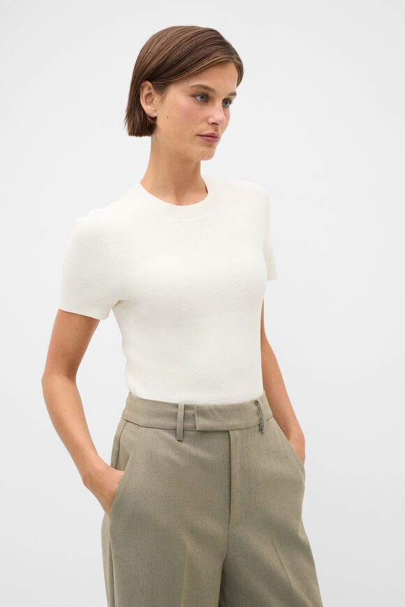 Boucle Knit Tee  Coconut Cream  hi-res