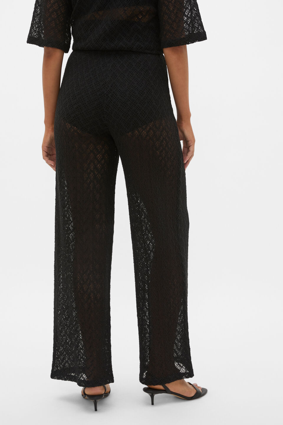 Lace Sheer Pant  Black
