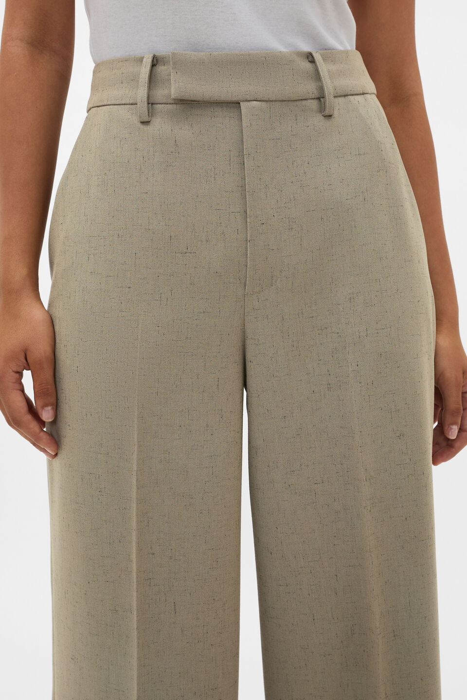 Nep Weave Suit Pant  Caper