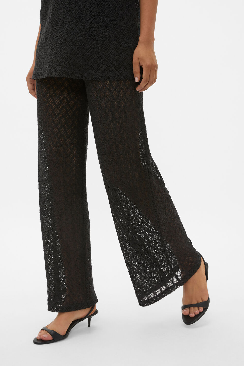 Lace Sheer Pant  Black