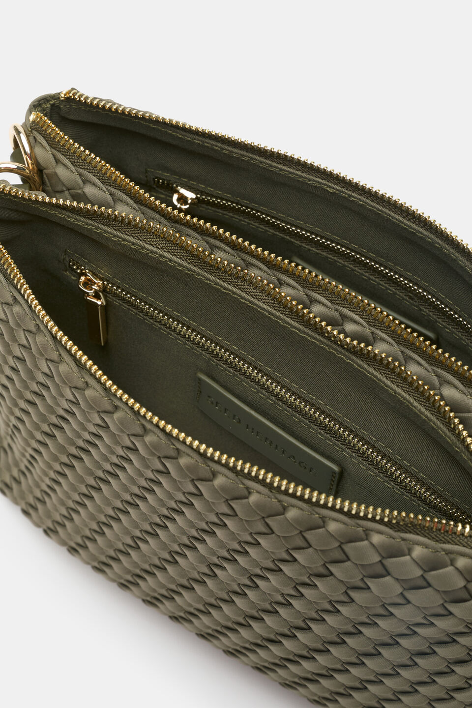 Woven Textured Mutli Pocket Bag  Caper