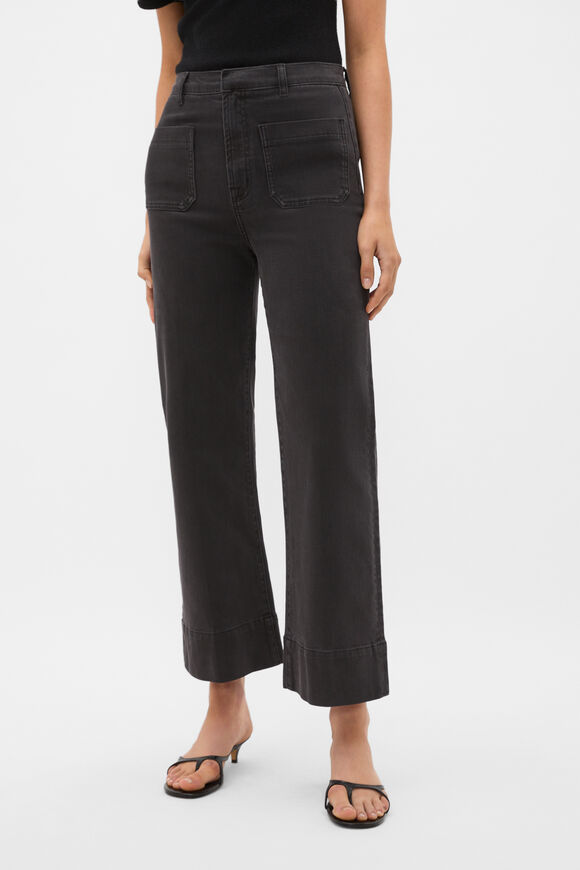 Core Wide Leg Pocket Jean  Charcoal Wash  hi-res