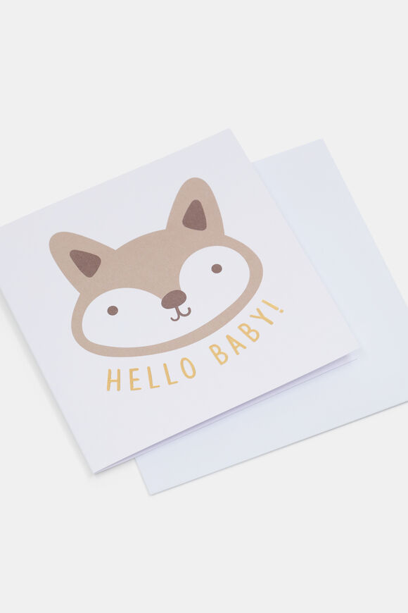Hello Baby Fox Card  Multi  hi-res