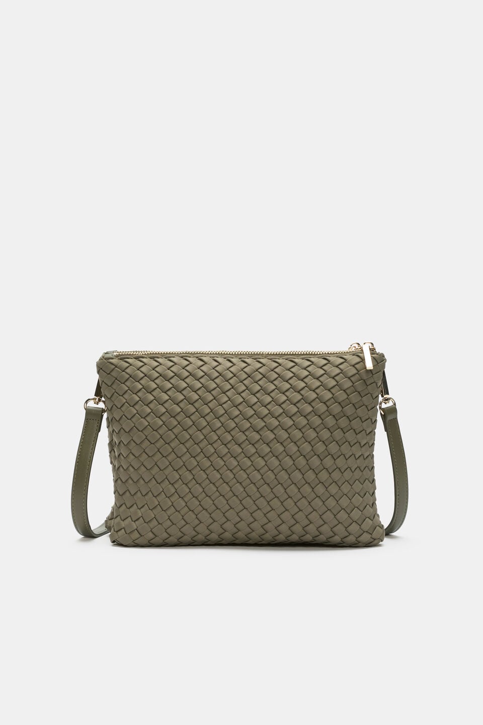 Woven Textured Mutli Pocket Bag  Caper