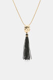 Tassel Necklace  Gold Black  hi-res