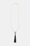 Tassel Necklace  Gold Black  hi-res