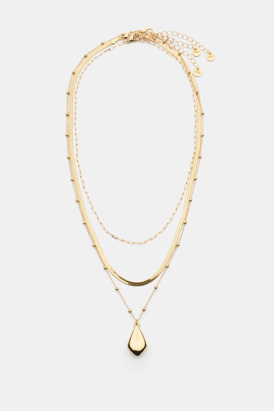 Oval Pendant Necklace  Gold