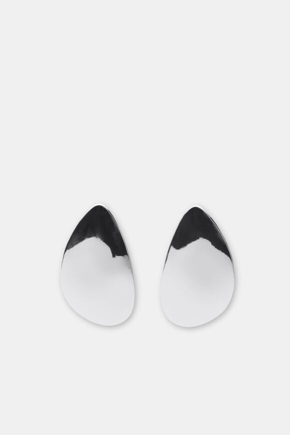 Large Oval Earring  Silver  hi-res