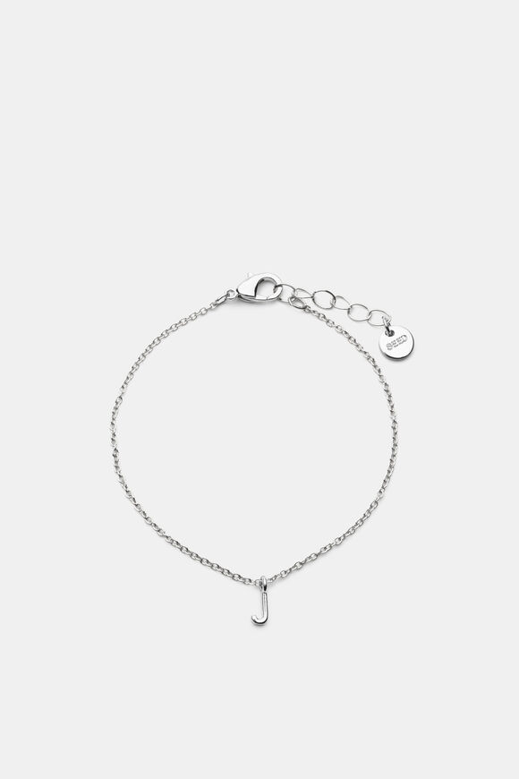 Silver Alphabet Bracelet  J  hi-res