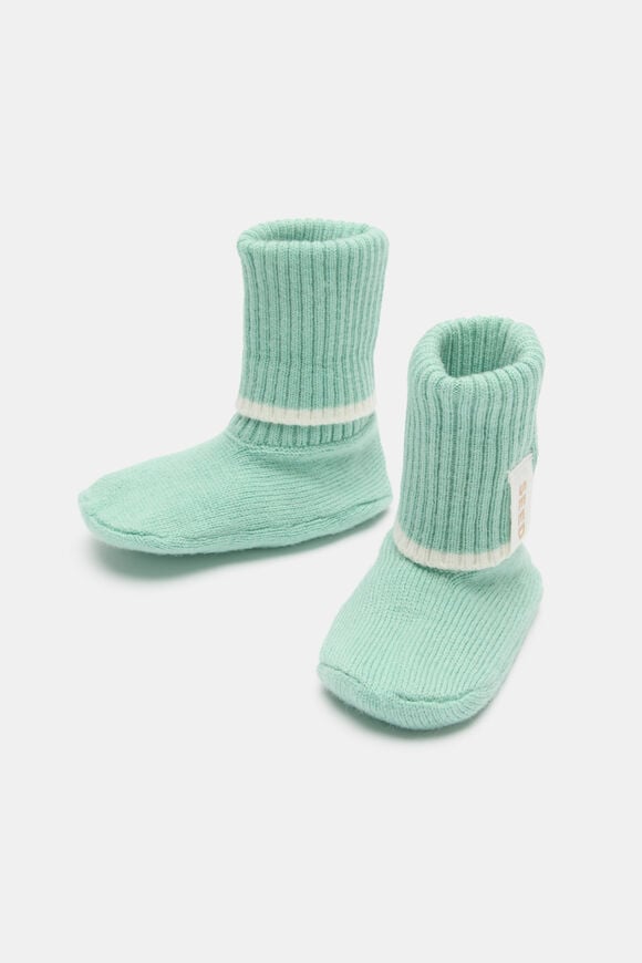 Cuffed Knit Booties  Seafoam  hi-res