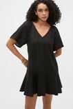Core Linen Flutter Mini Dress  Black  hi-res