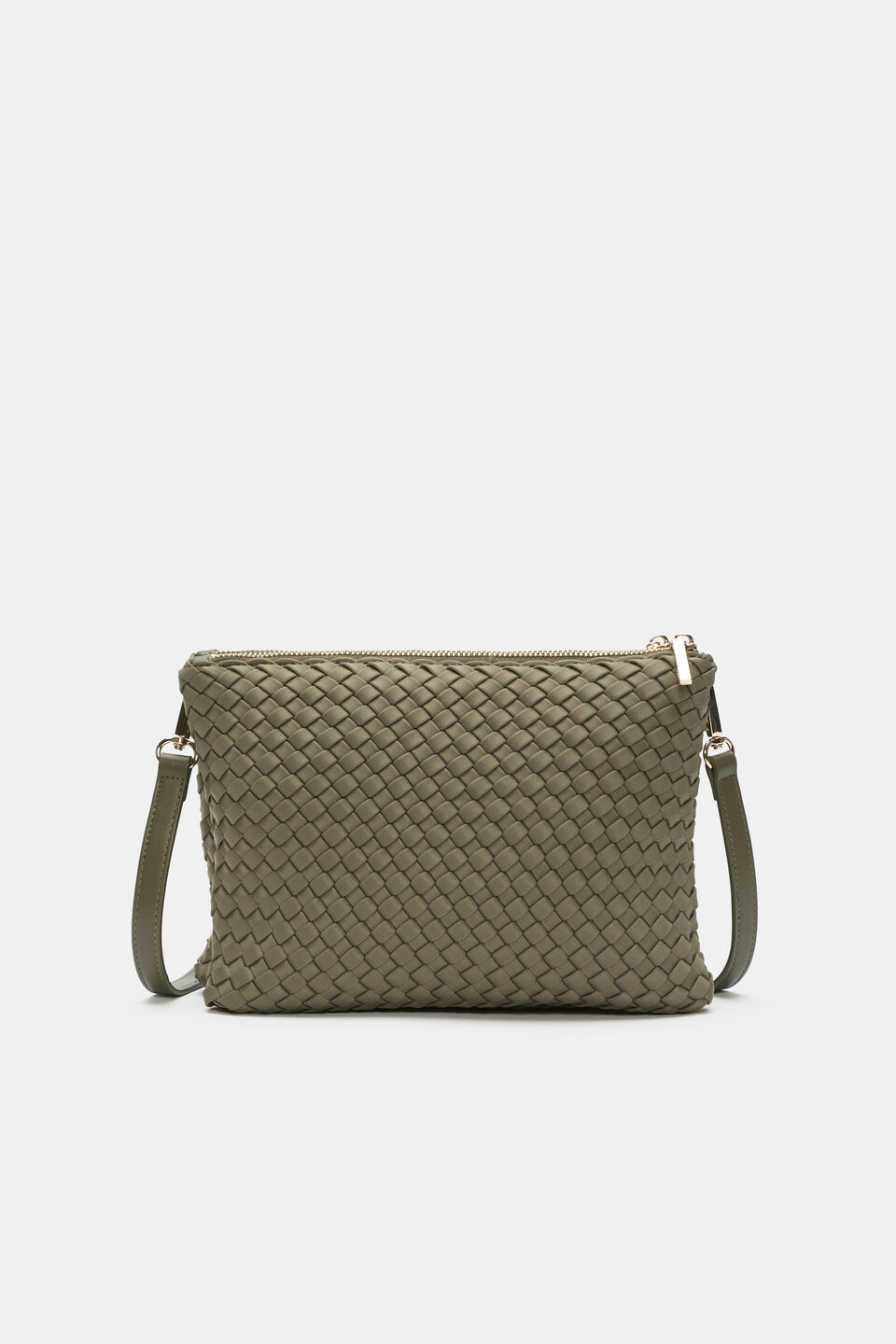 Woven Textured Mutli Pocket Bag  Caper