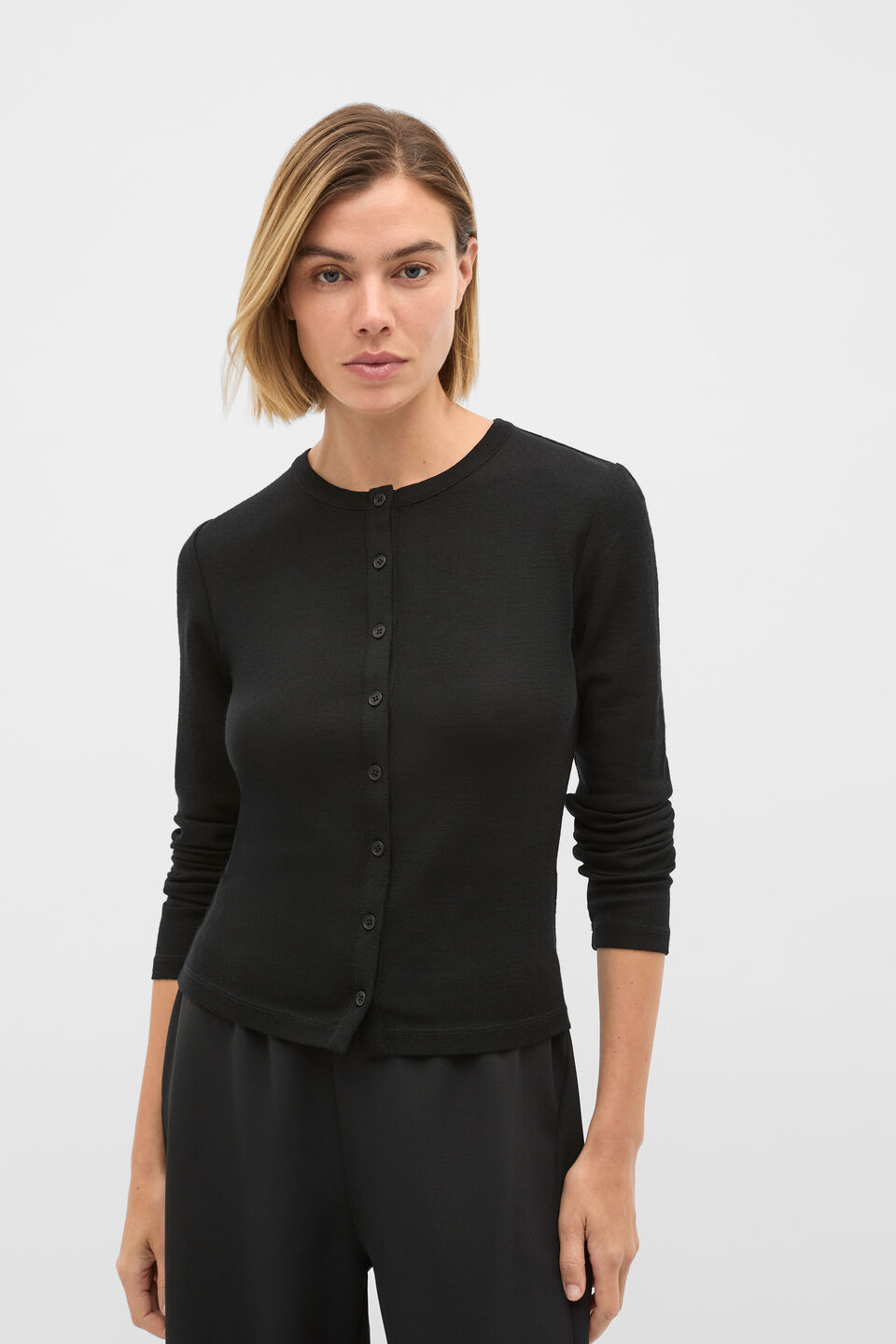 Australian Merino Cardigan  Black