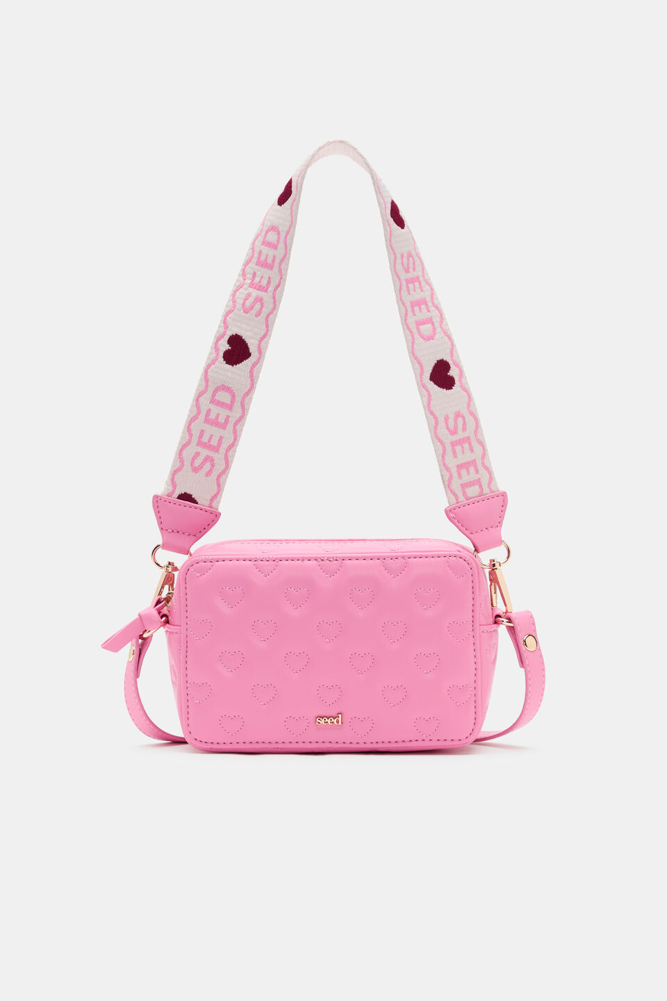 Quilted Heart Camera Bag  Candy Pink