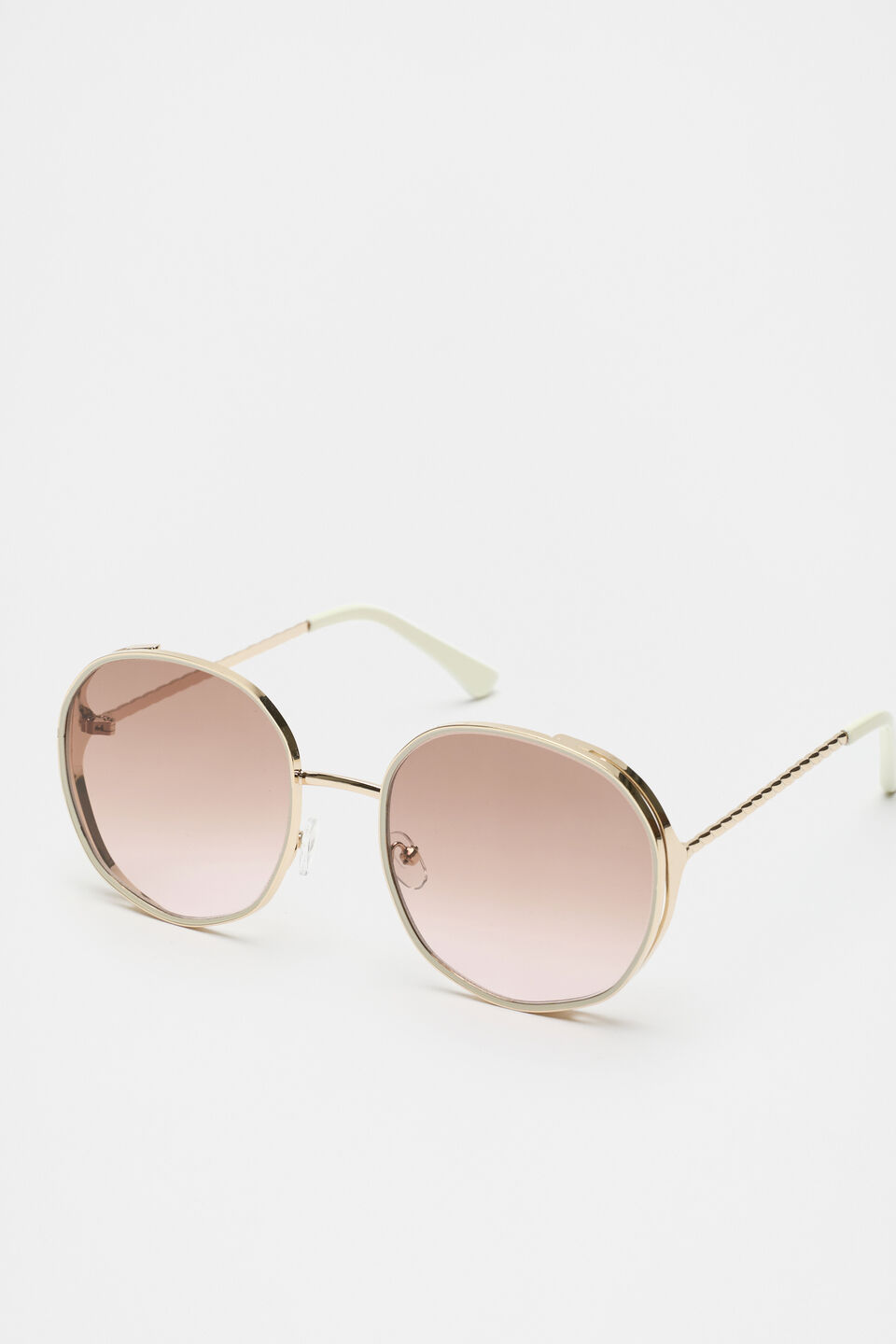 Nadia Round Sunglasses  Cream