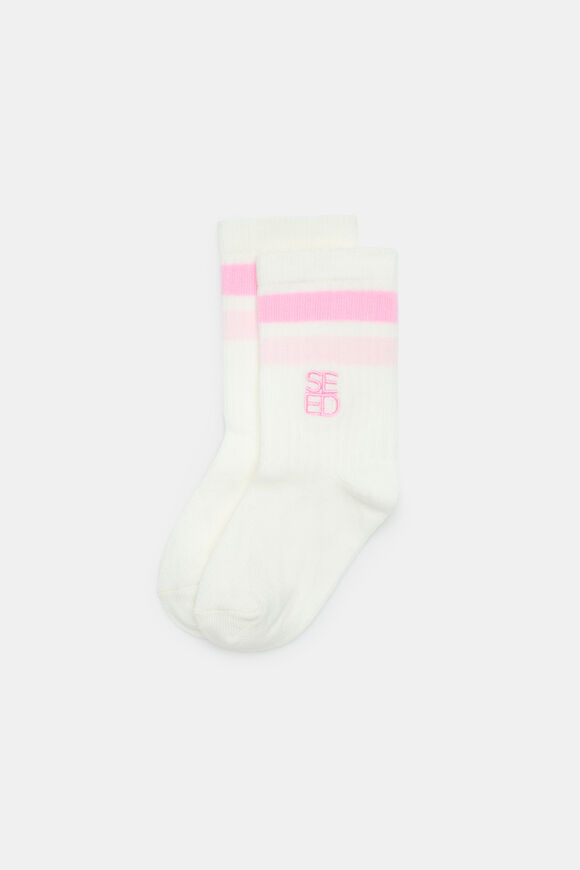 Logo Stripe Sock  Pink Multi  hi-res