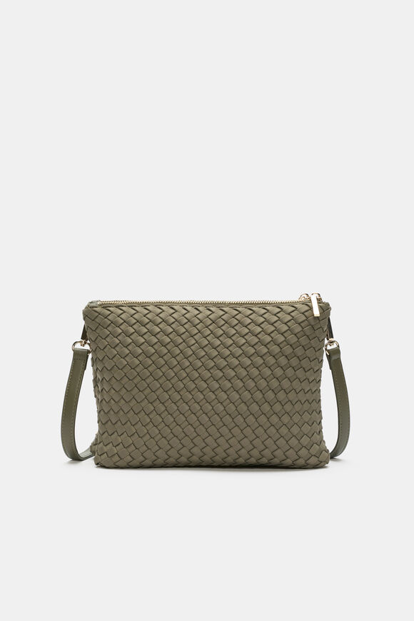 Woven Textured Mutli Pocket Bag  Caper  hi-res