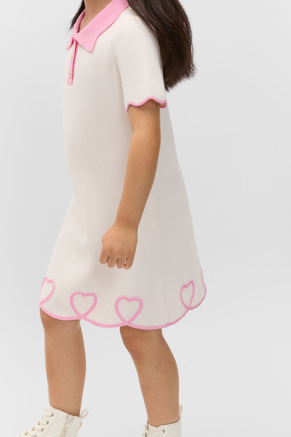 Heart Crepe Dress  Classic Cream