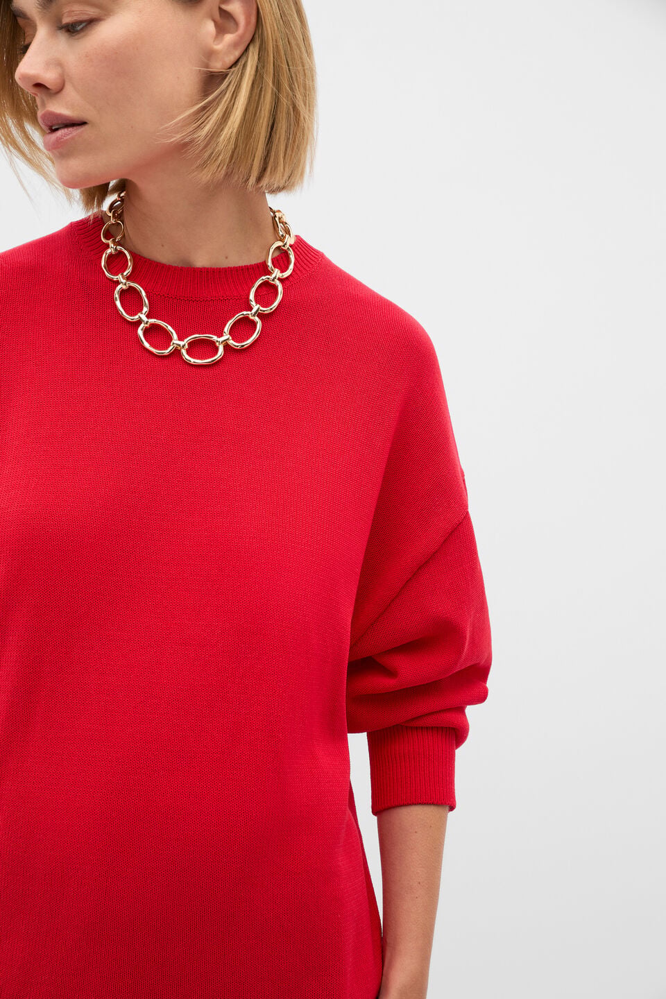 Cotton Oversized Knit  Poppy