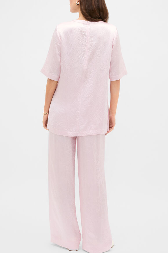 Crinkled Satin Longline Tee  Primrose  hi-res