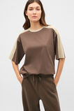 Contrast Sleeve Panel Boxy Tee  Chestnut  hi-res