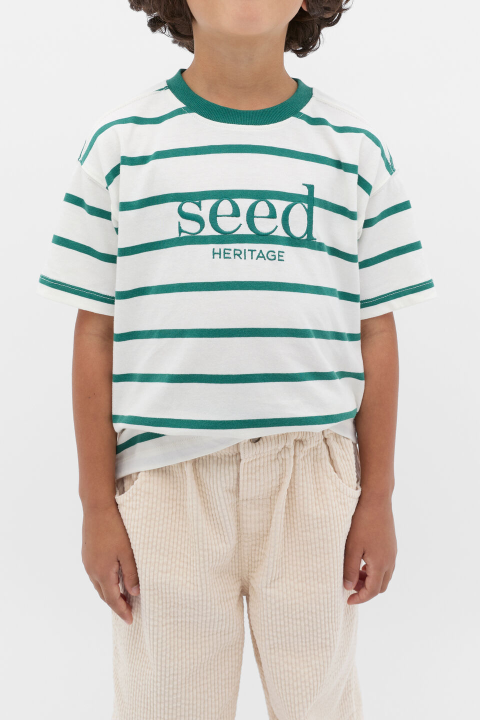 Stripe Logo Tee  Jungle Green