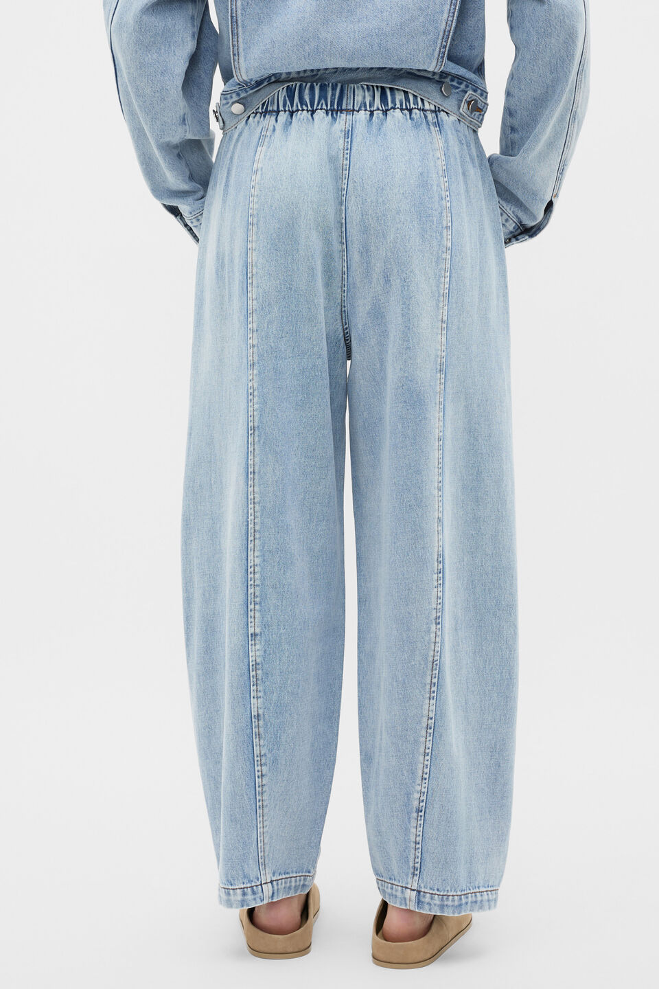 Denim Barrel Leg Jogger  Breeze Blue Wash