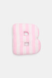 Pink Stripe Initial Cushion  B  hi-res