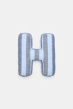 Blue Stripe Initial Cushion  H  hi-res