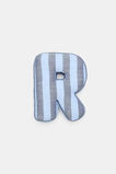 Blue Stripe Initial Cushion  R  hi-res