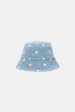 Chambray Heart Bucket Hat  Light Wash  hi-res