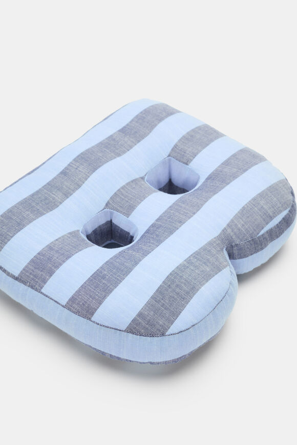 Blue Stripe Initial Cushion  B  hi-res