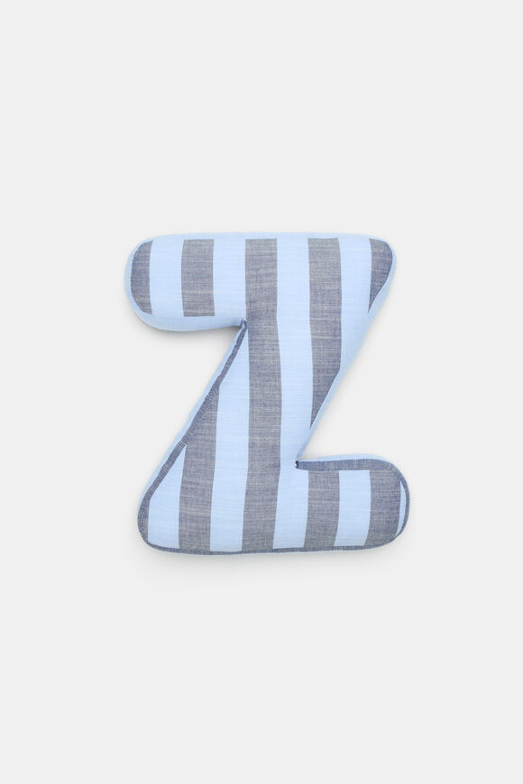 Blue Stripe Initial Cushion  Z  hi-res
