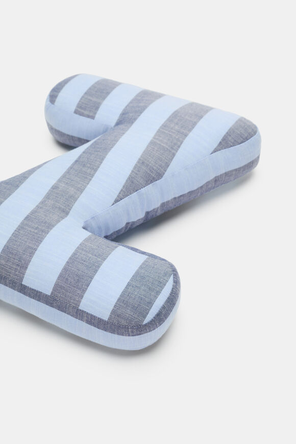 Blue Stripe Initial Cushion  Z  hi-res
