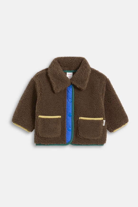 Contrast Teddy Jacket  Cacao  hi-res