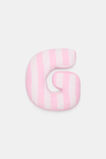 Pink Stripe Initial Cushion  G  hi-res