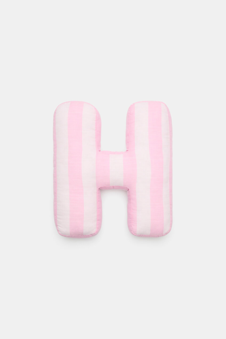 Pink Stripe Initial Cushion  H