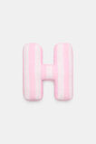 Pink Stripe Initial Cushion  H  hi-res