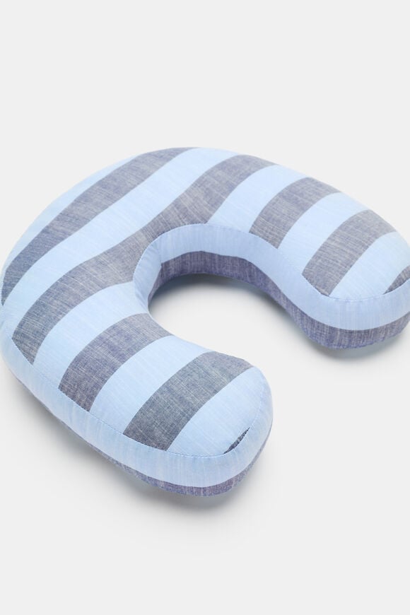 Blue Stripe Initial Cushion  C  hi-res