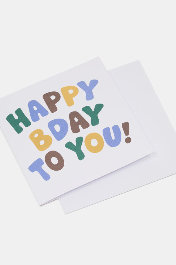 Happy Birthday To You Card  Green  hi-res