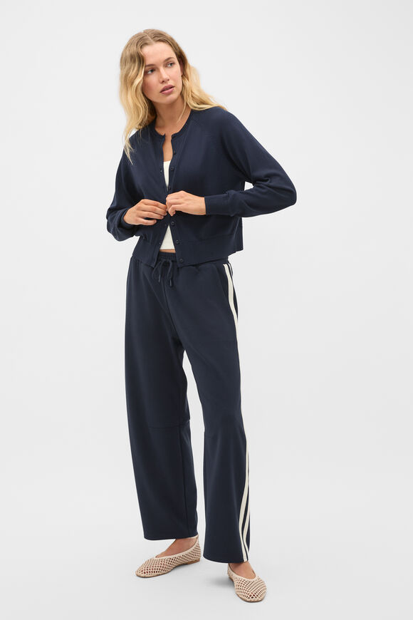 Cotton Blend Raglan Cardigan  Twilight Blue  hi-res