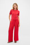Textured Satin Easy Wide Leg Pant  Chilli Red  hi-res