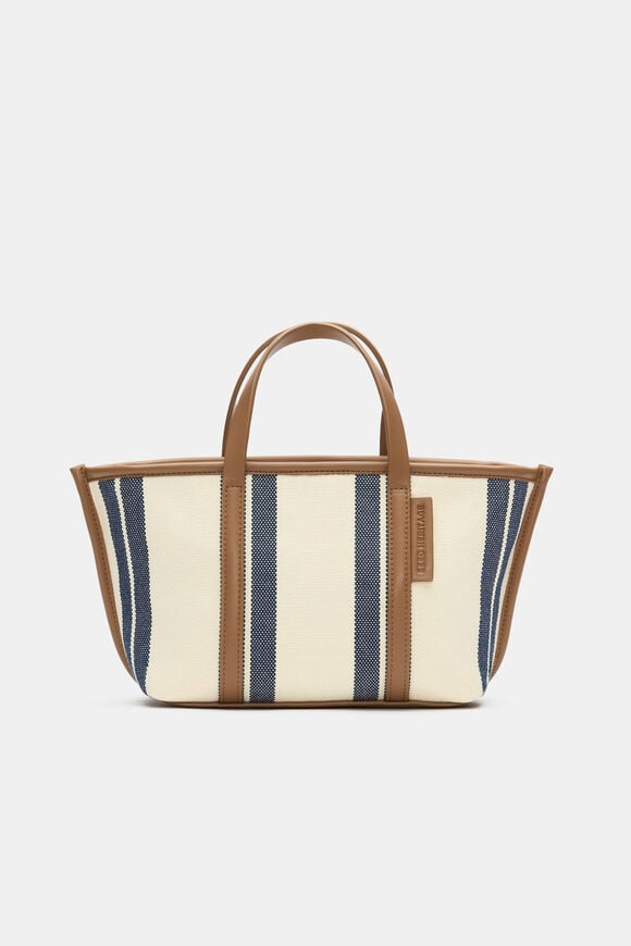 Trim Detail Stripe Mini Tote  Twilight Blue  hi-res