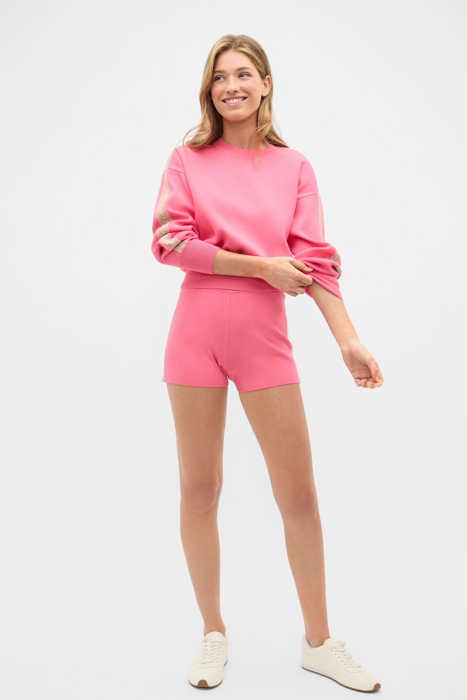 MD Contrast Tape Knit Short  Bubblegum Pink