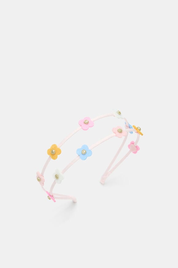 Flower Double Headband  Pink Lemonade  hi-res