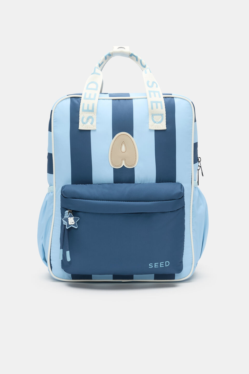Blue Stripe Initial Backpack  A
