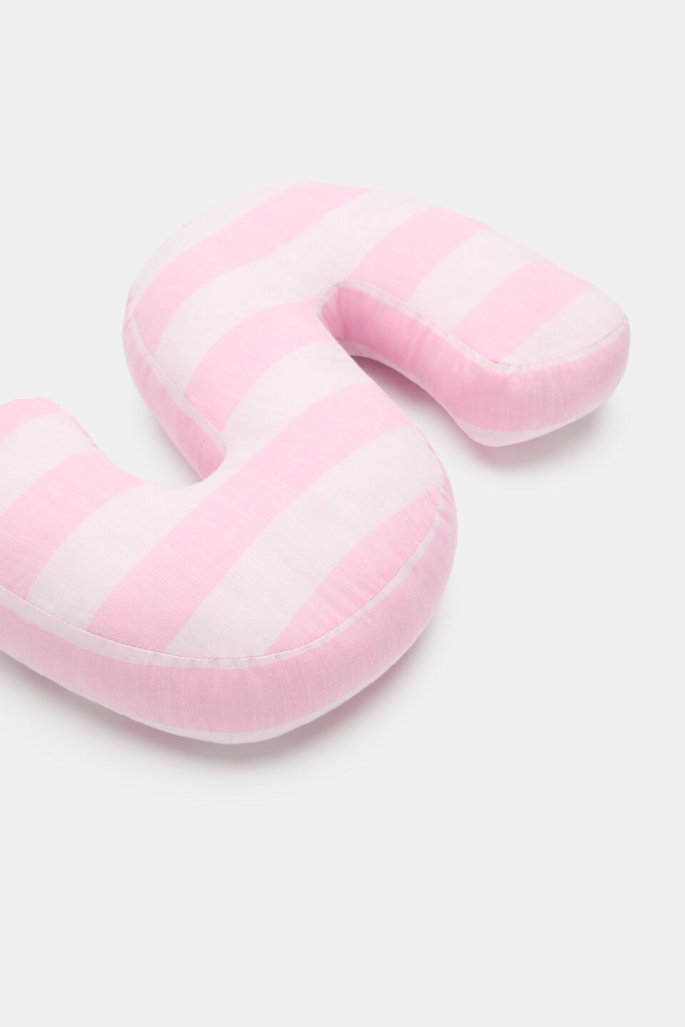 Pink Stripe Initial Cushion  S